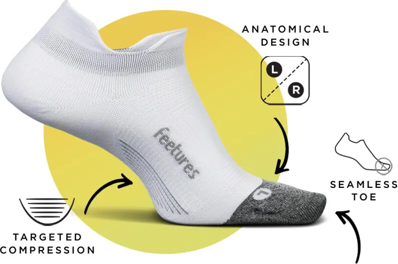 Feetures Elite Light Cushion Mini Crew Running Socks in Blue Waves-1